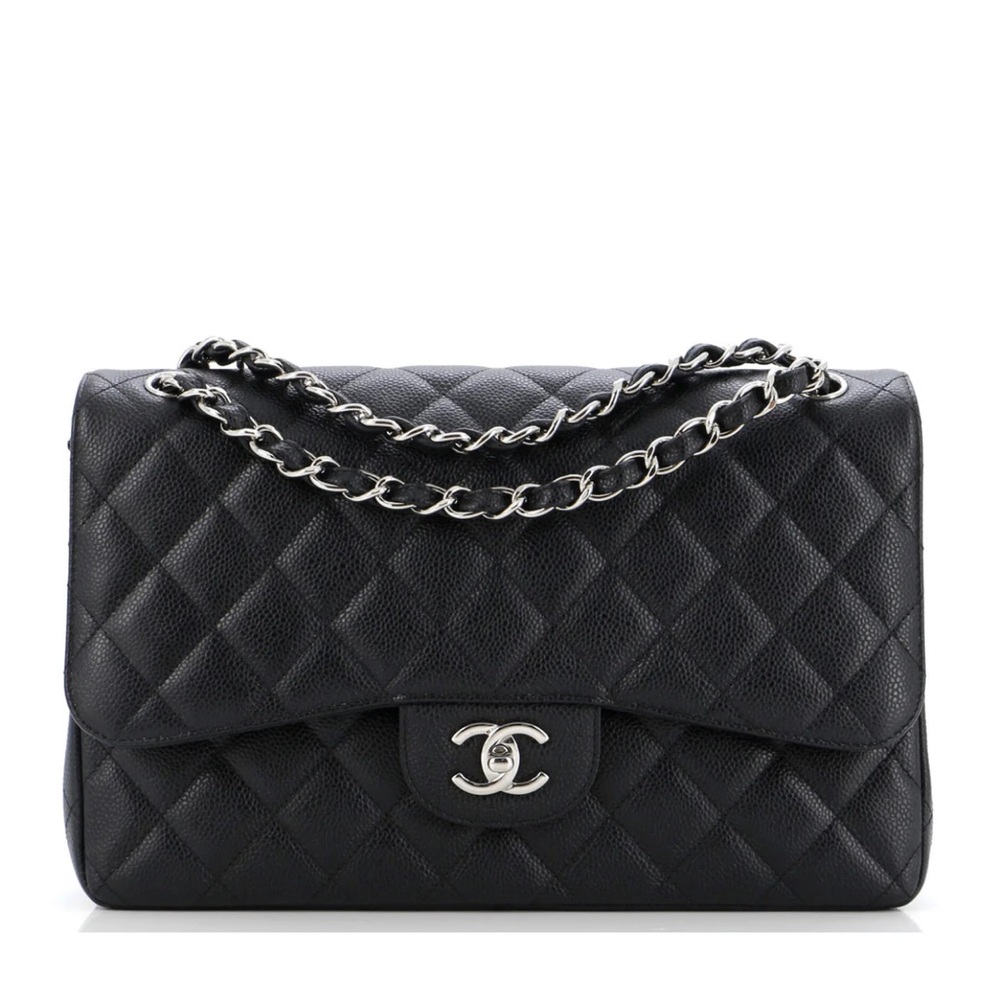 Chanel Classic Double Flap Bag Quilted Caviar Jumbo
